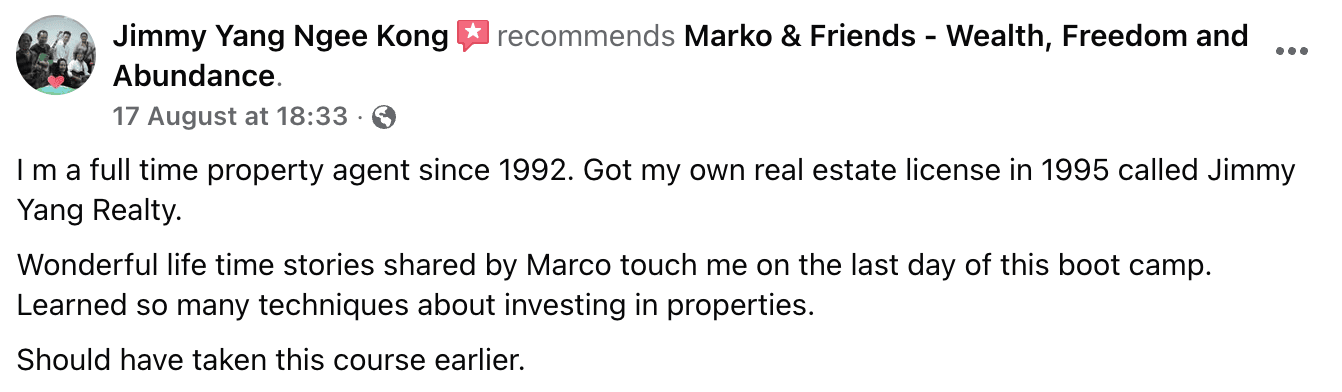 Facebook recommendation from Jimmy